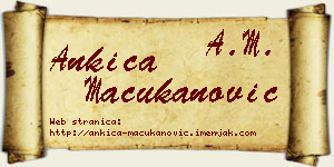Ankica Mačukanović vizit kartica